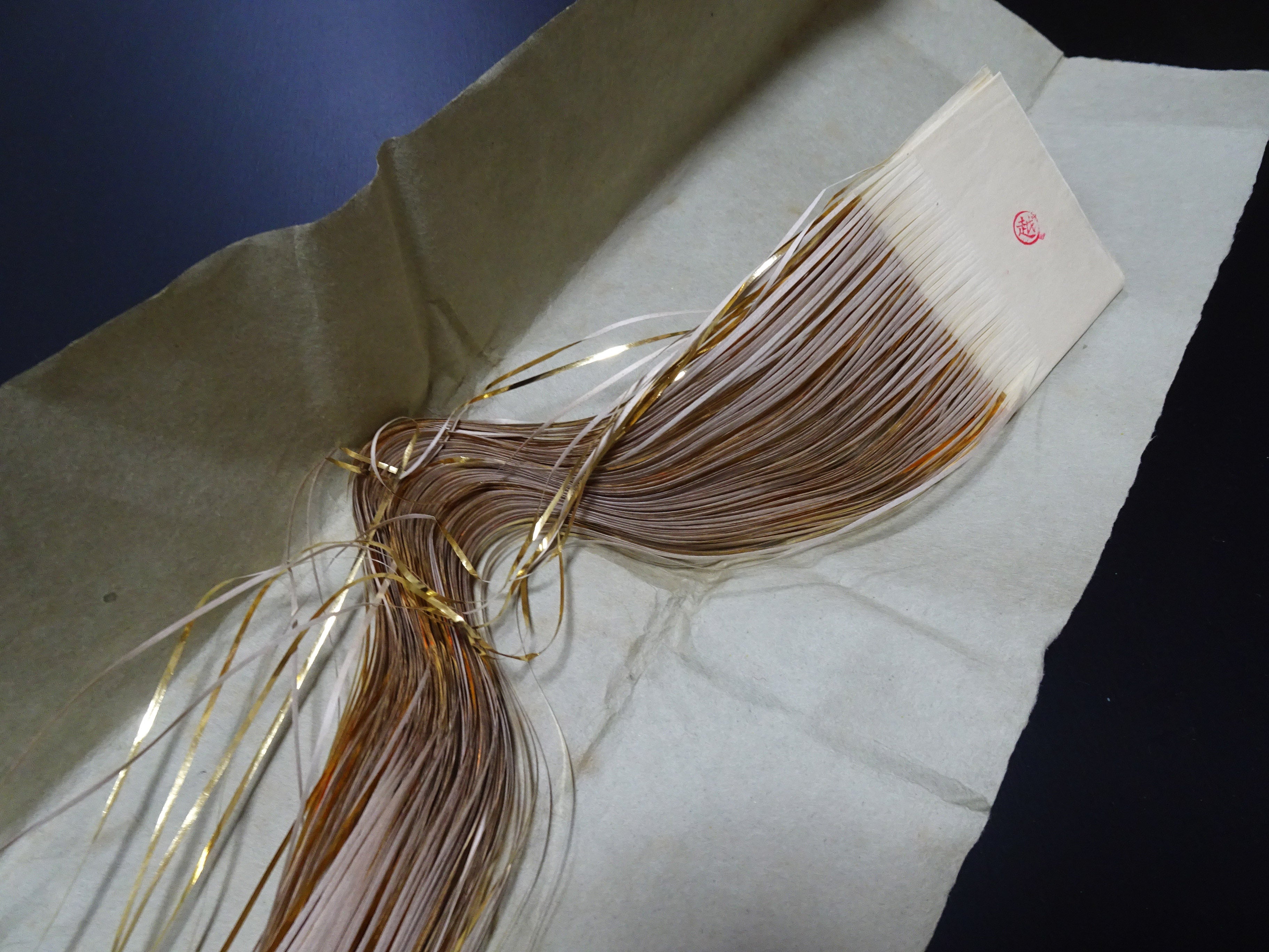 Super Rare Vintage Saga Nishiki Flat 24K Gold Leaf Thread – Premium Hira-haku, Traditional Japanese Textile Material 16009