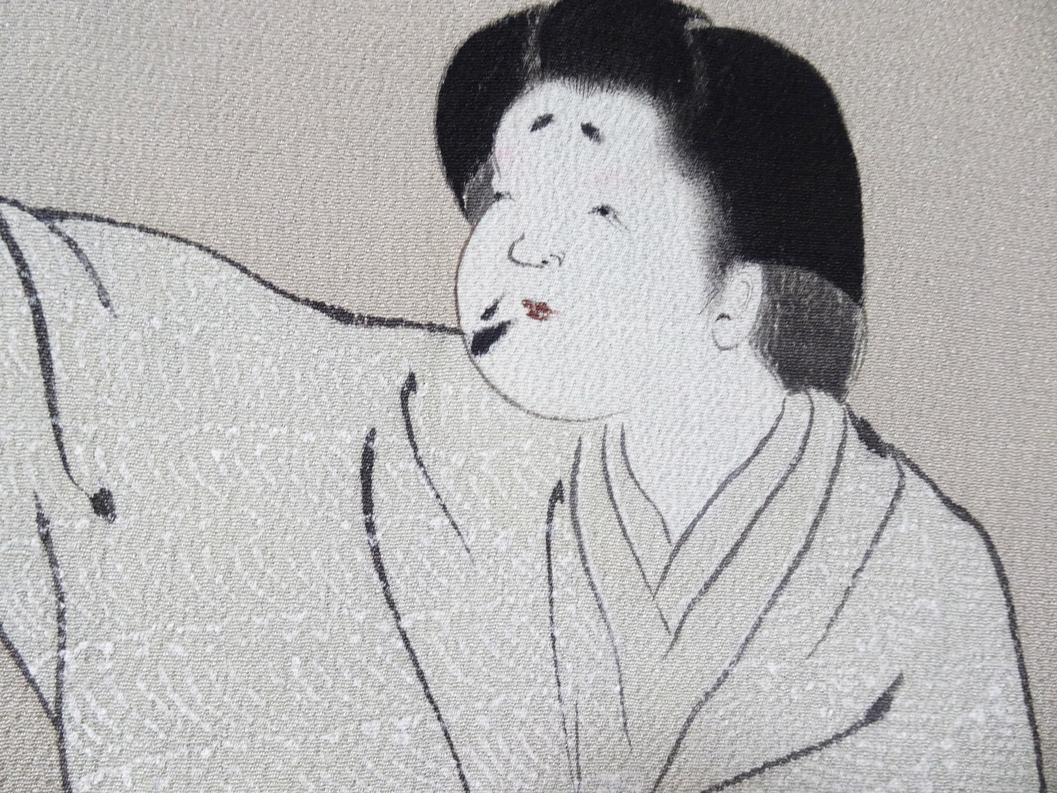 Antique Rare Edo–Meiji Men's Kimono with Yuna Bathhouse Scene 18104