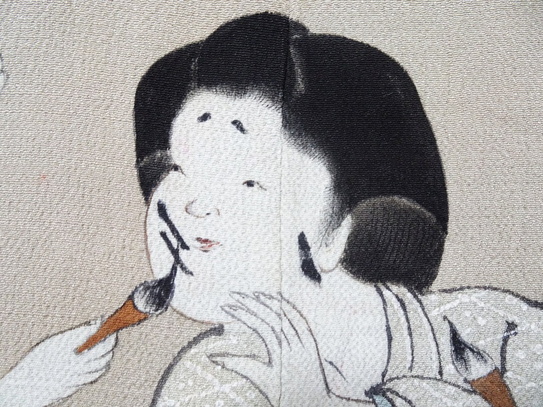 Antique Rare Edo–Meiji Men's Kimono with Yuna Bathhouse Scene 18104