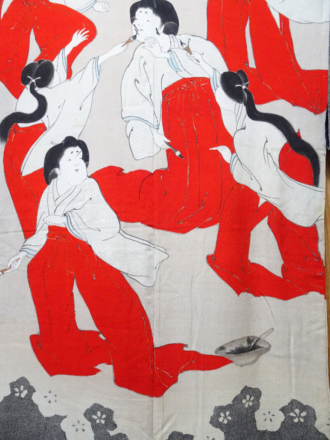 Antique Rare Edo–Meiji Men's Kimono with Yuna Bathhouse Scene 18104