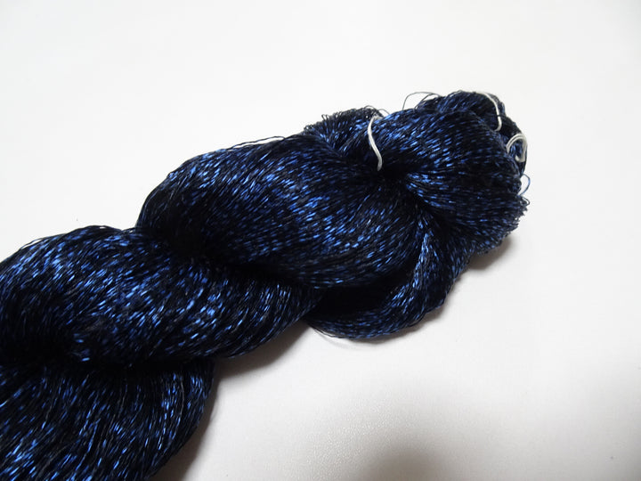 Japanese Vintage Super Rare Indigo Mud Dyeing Kasuri loose Twisted Silk Thread Embroidery & weave 13602