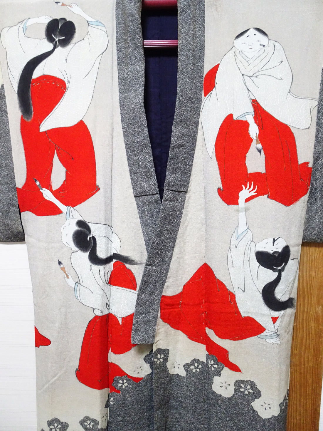 Antique Rare Edo–Meiji Men's Kimono with Yuna Bathhouse Scene 18104