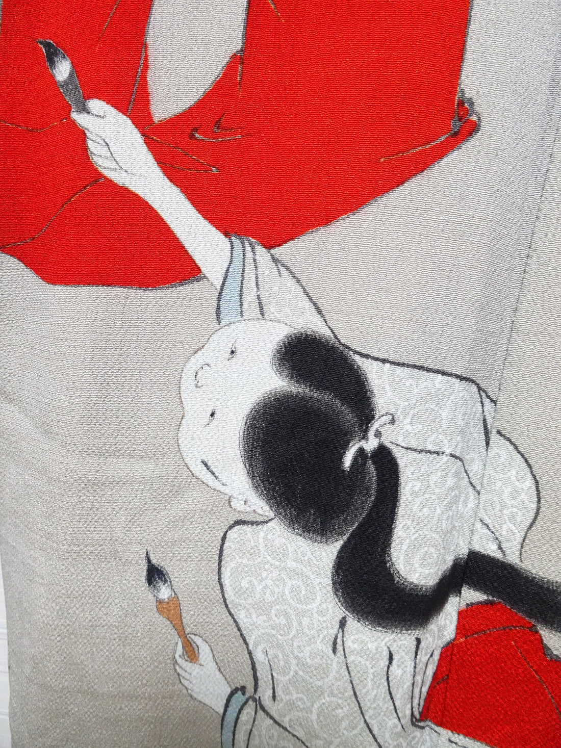 Antique Rare Edo–Meiji Men's Kimono with Yuna Bathhouse Scene 18104