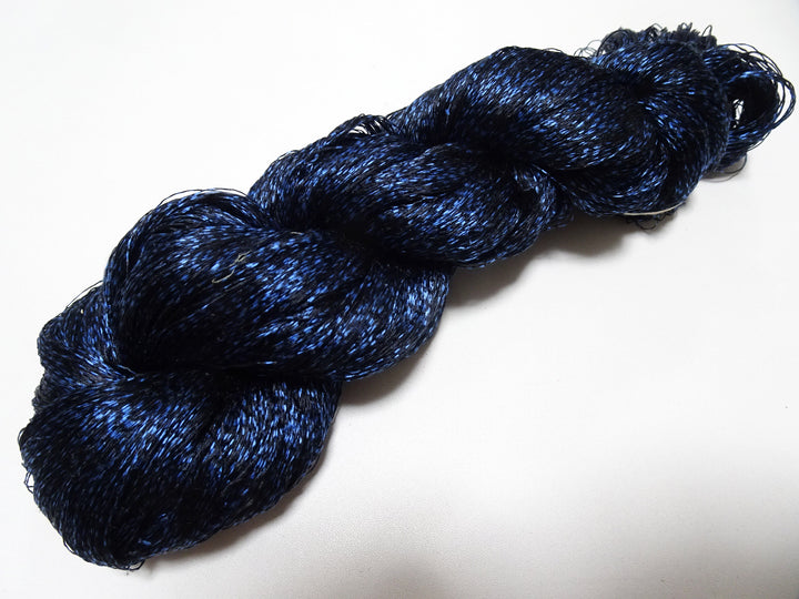 Japanese Vintage Super Rare Indigo Mud Dyeing Kasuri loose Twisted Silk Thread Embroidery & weave 13603