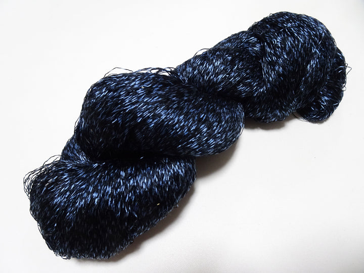 Japanese Vintage Super Rare Indigo Mud Dyeing Kasuri loose Twisted Silk Thread Embroidery & weave 13605