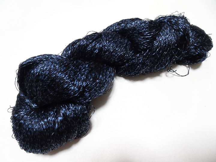 Japanese Vintage Super Rare Indigo Mud Dyeing Kasuri loose Twisted Silk Thread Embroidery & weave 13606