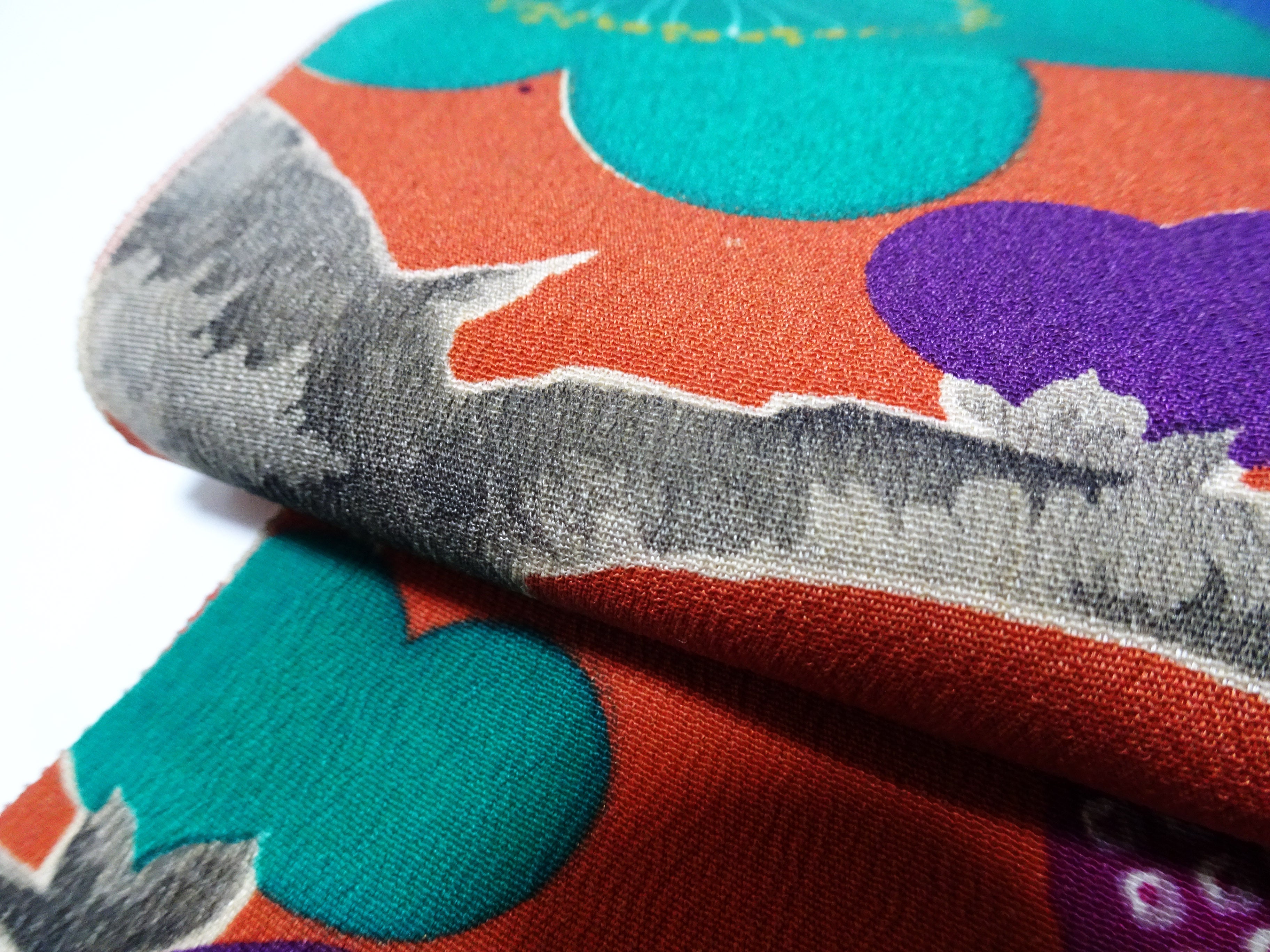Japanese Rare Antique Japanese Kimono Fabric Bolt – Taisho to Early Showa Era, Hand-Dyed Plum Blossom Design, Deadstock  16012