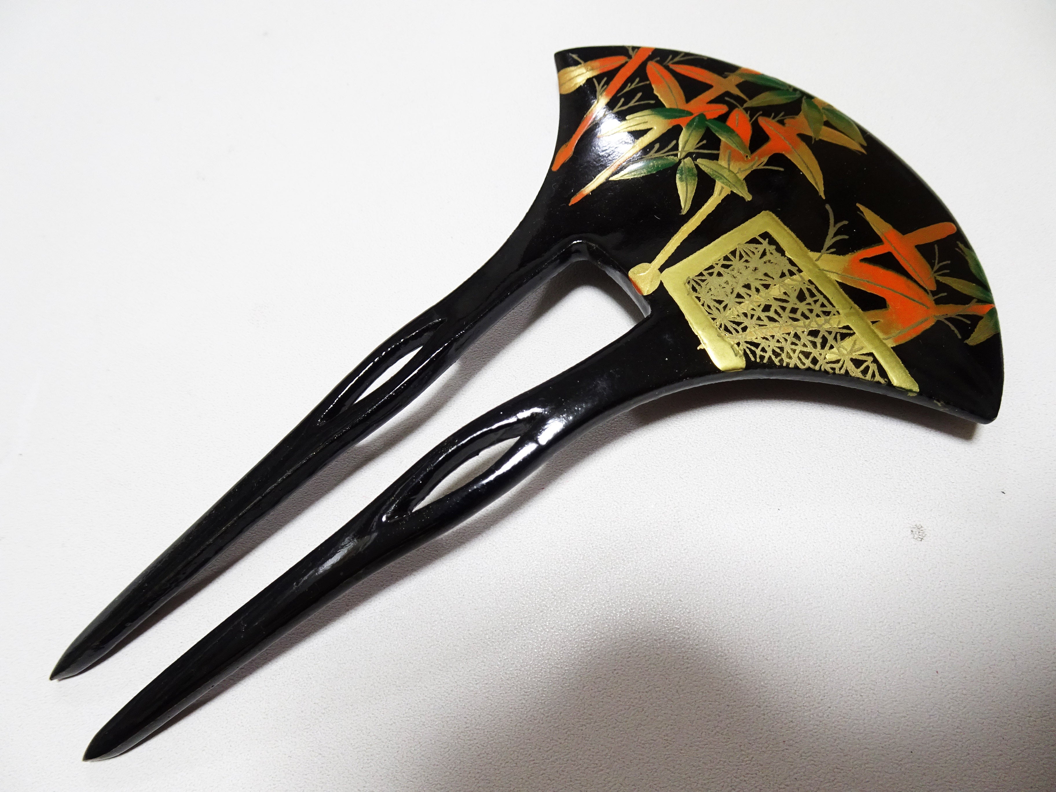 Japanese Vintage  Wooden Kanzashi Makie 15137