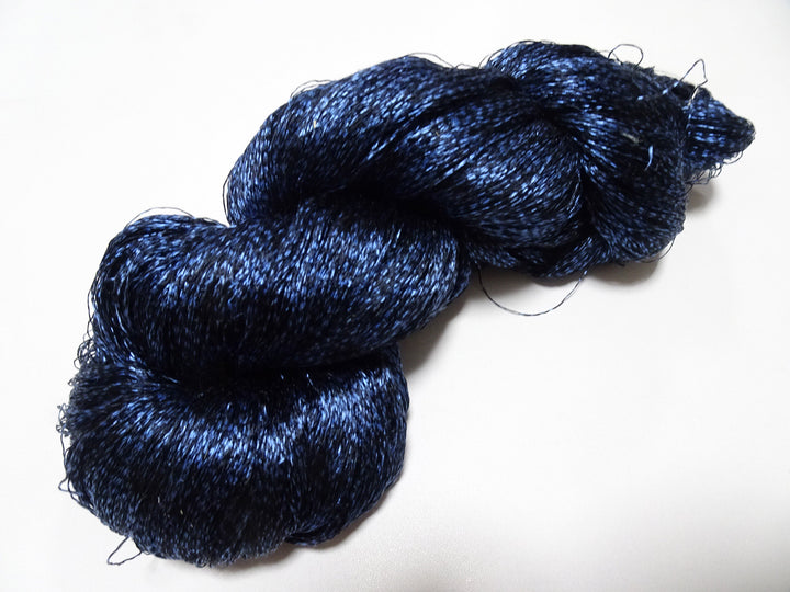 Japanese Vintage Super Rare Indigo Mud Dyeing Kasuri loose Twisted Silk Thread Embroidery & weave 13607