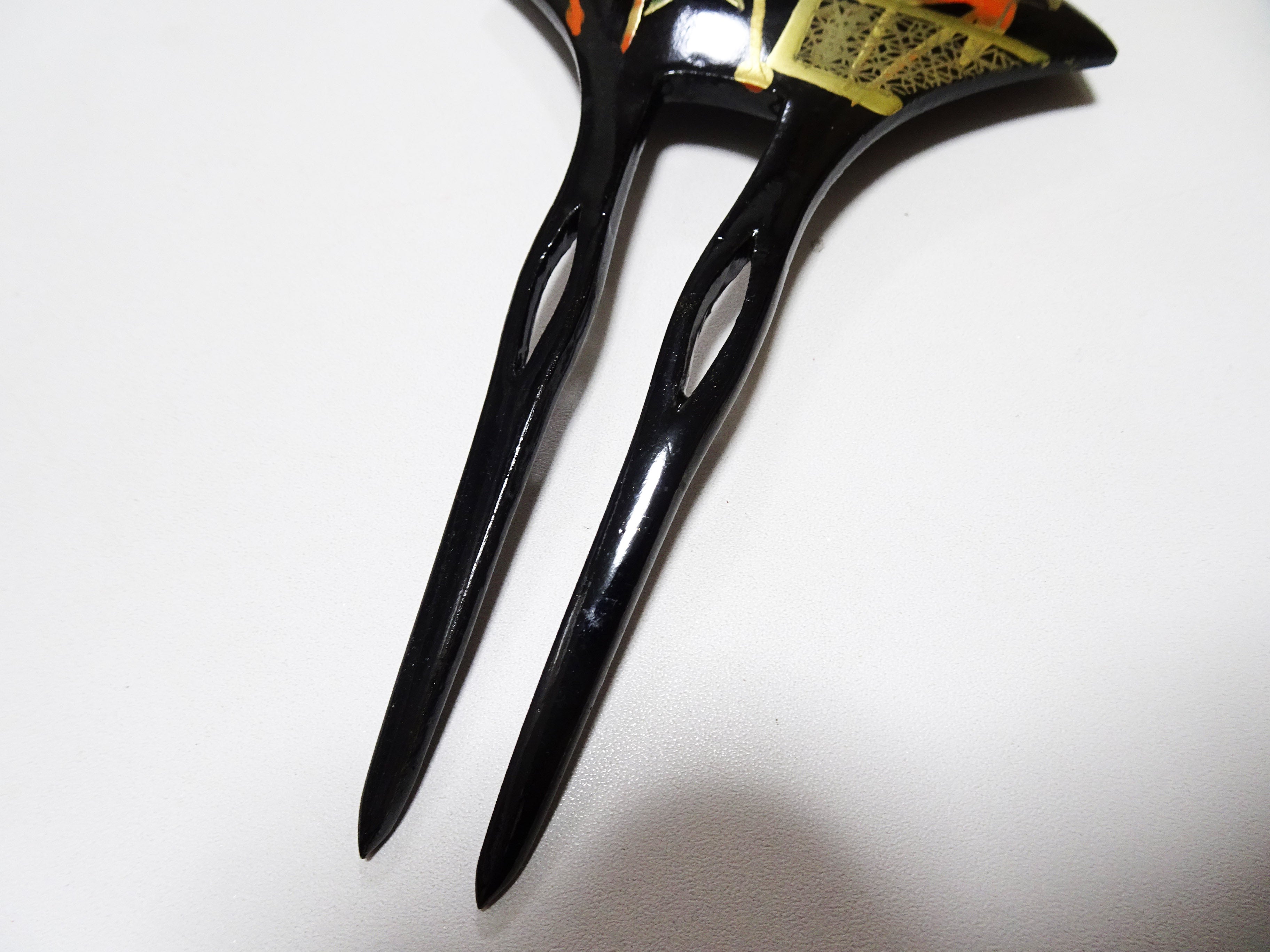 Japanese Vintage  Wooden Kanzashi Makie 15137