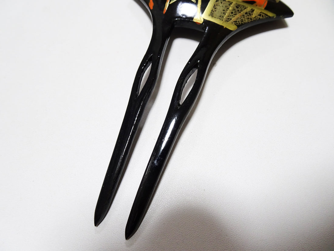 Japanese Vintage  Wooden Kanzashi Makie 15137
