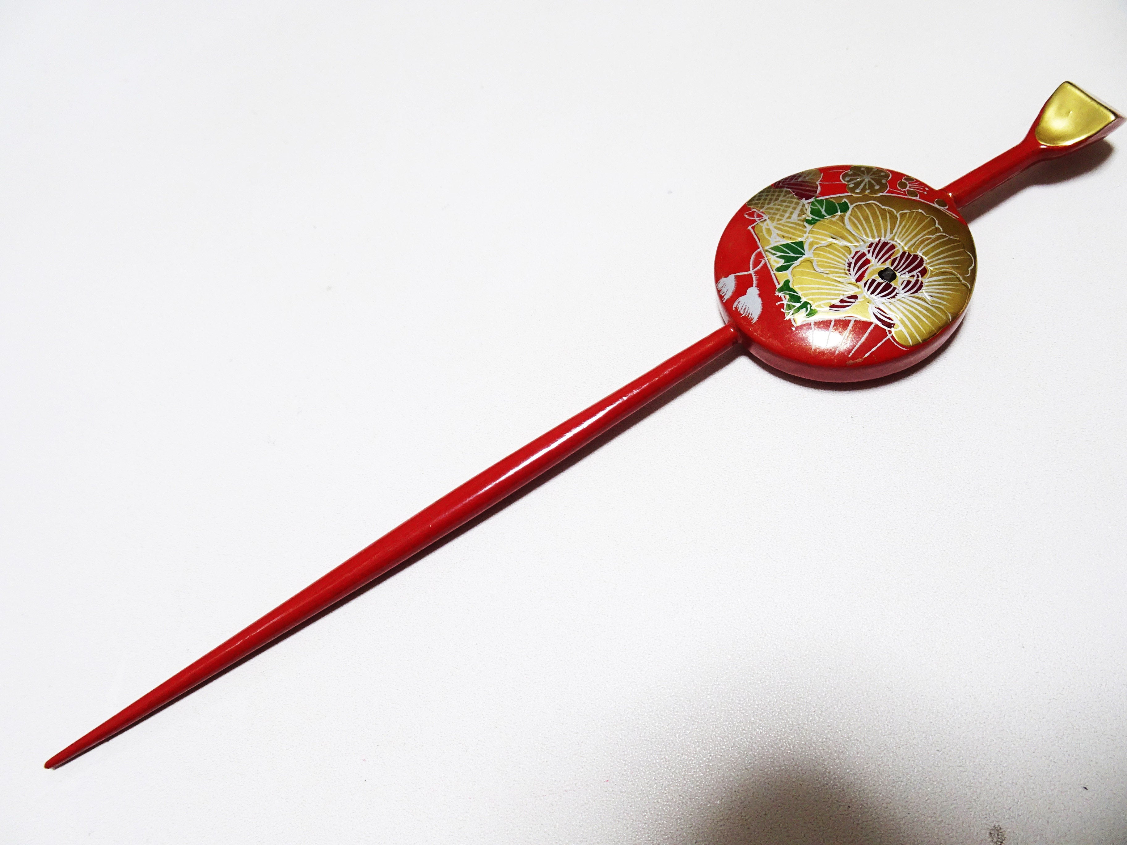 Japanese Vintage  Wooden Kanzashi Makie 15138