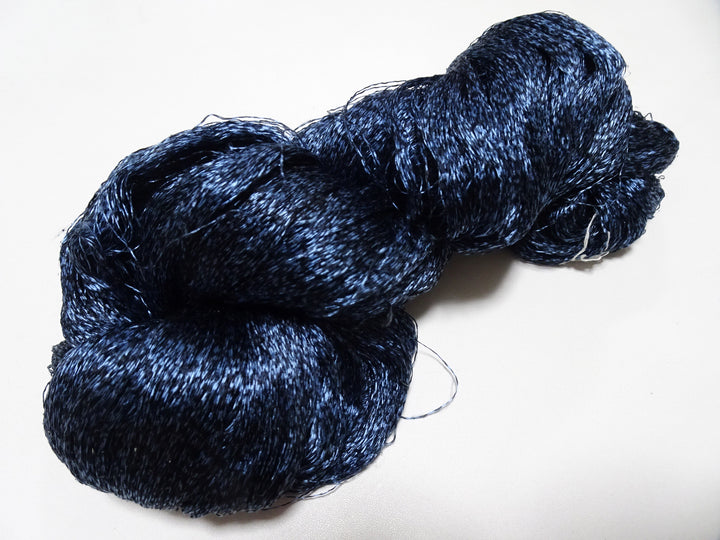 Japanese Vintage Super Rare Indigo Mud Dyeing Kasuri loose Twisted Silk Thread Embroidery & weave 13608