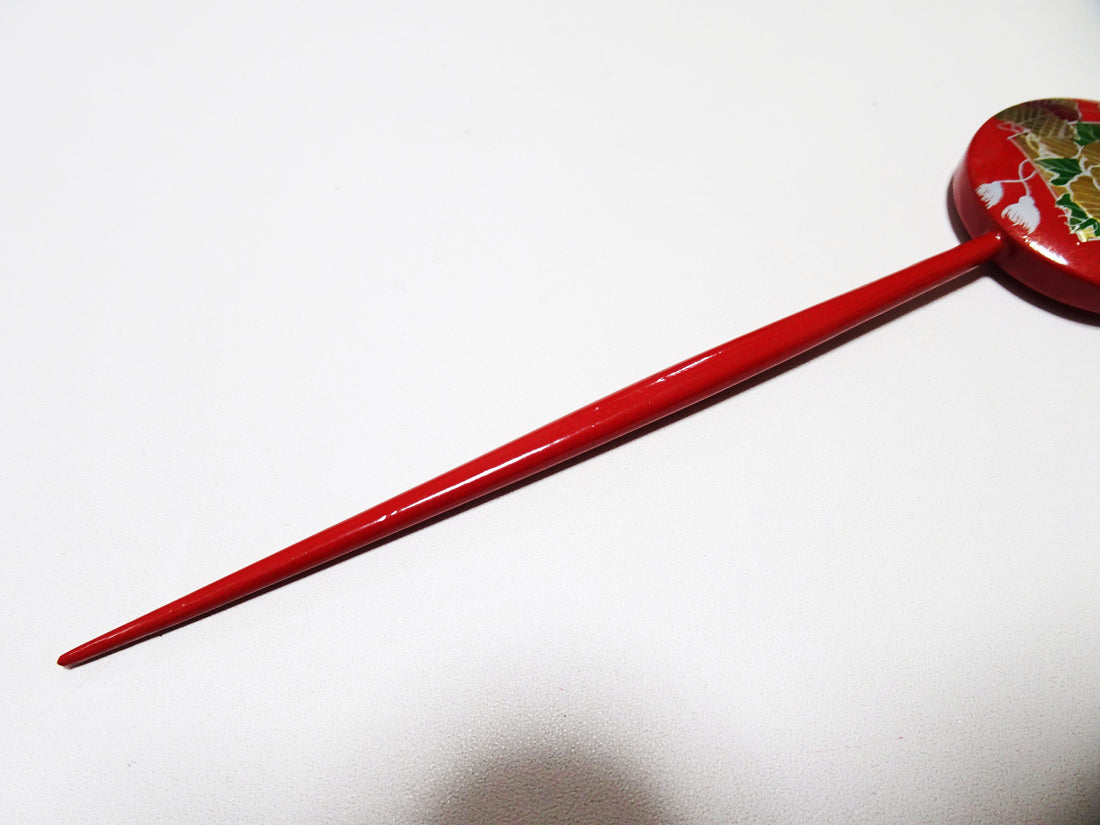 Japanese Vintage  Wooden Kanzashi Makie 15138