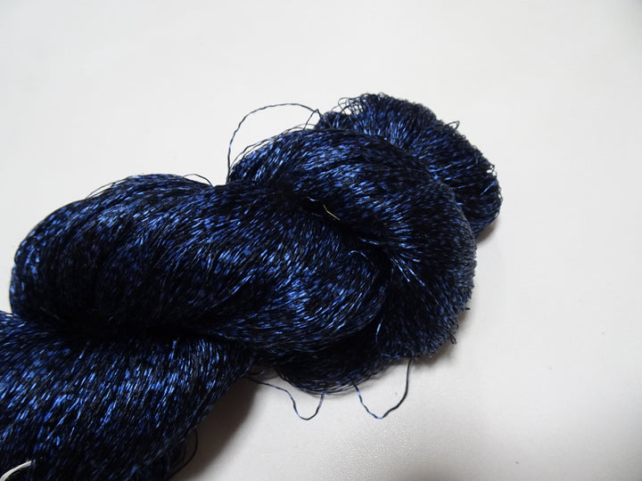 Japanese Vintage Super Rare Indigo Mud Dyeing Kasuri loose Twisted Silk Thread Embroidery & weave 13609