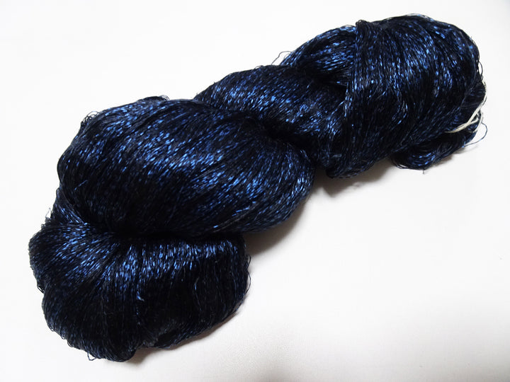 Japanese Vintage Super Rare Indigo Mud Dyeing Kasuri loose Twisted Silk Thread Embroidery & weave 13610