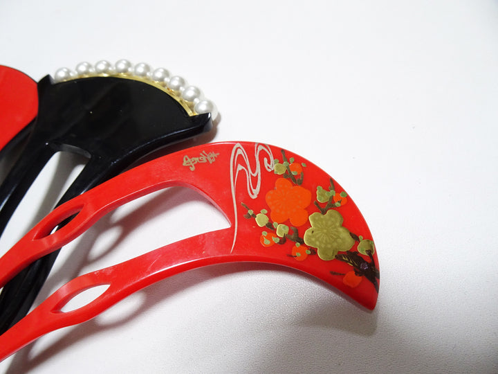Japanese Vintage  Resin Kanzashi sets Makie 15140