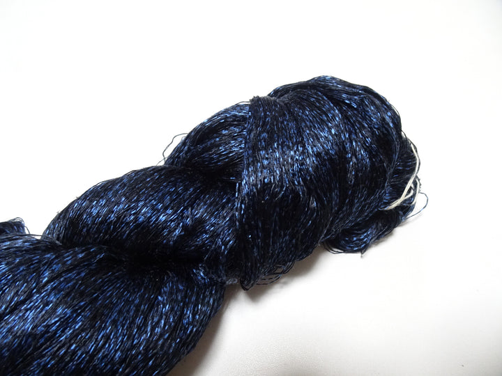 Japanese Vintage Super Rare Indigo Mud Dyeing Kasuri loose Twisted Silk Thread Embroidery & weave 13610