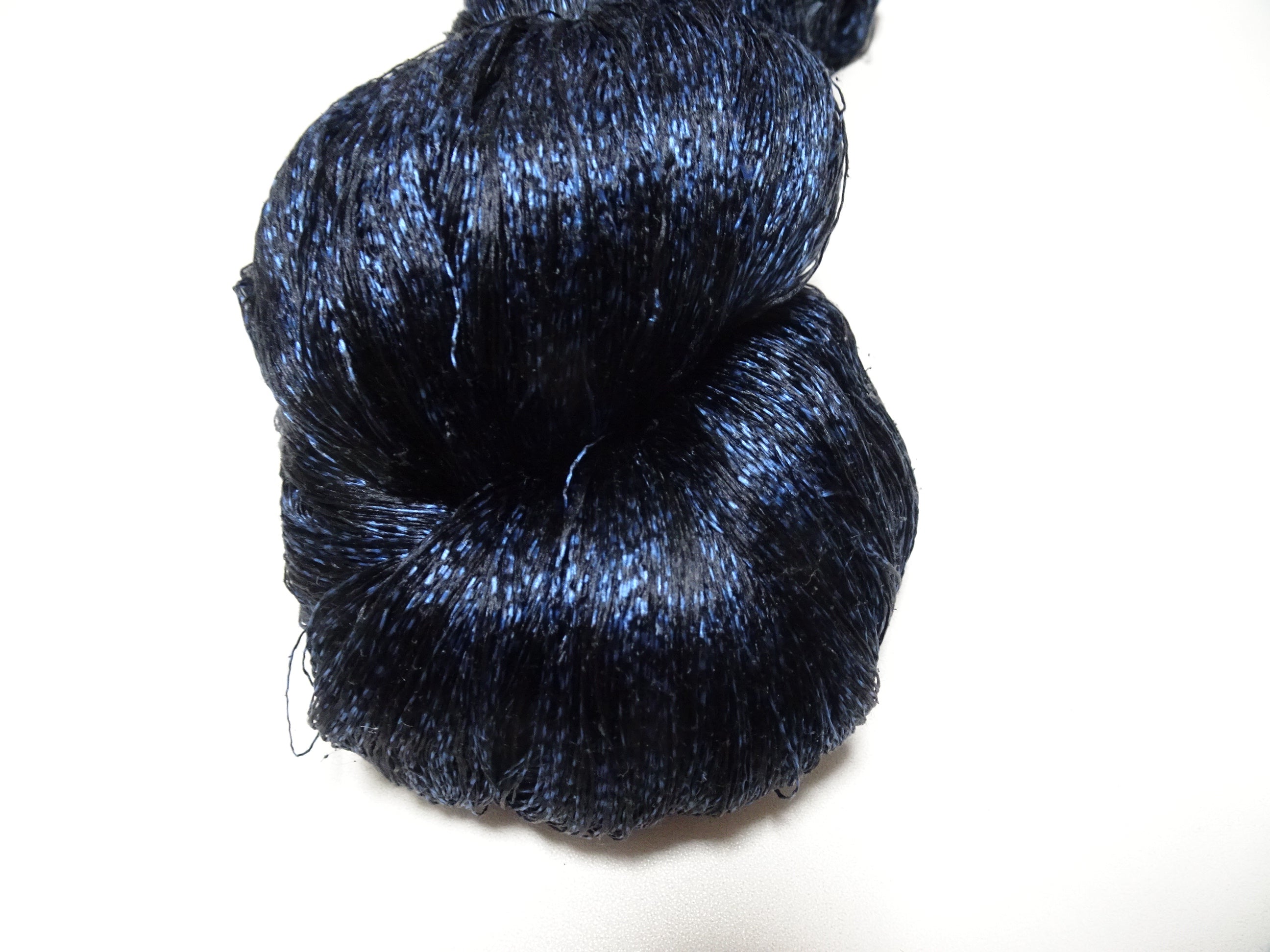 Japanese Vintage Super Rare Indigo Mud Dyeing Kasuri loose Twisted Silk Thread Embroidery & weave 13610