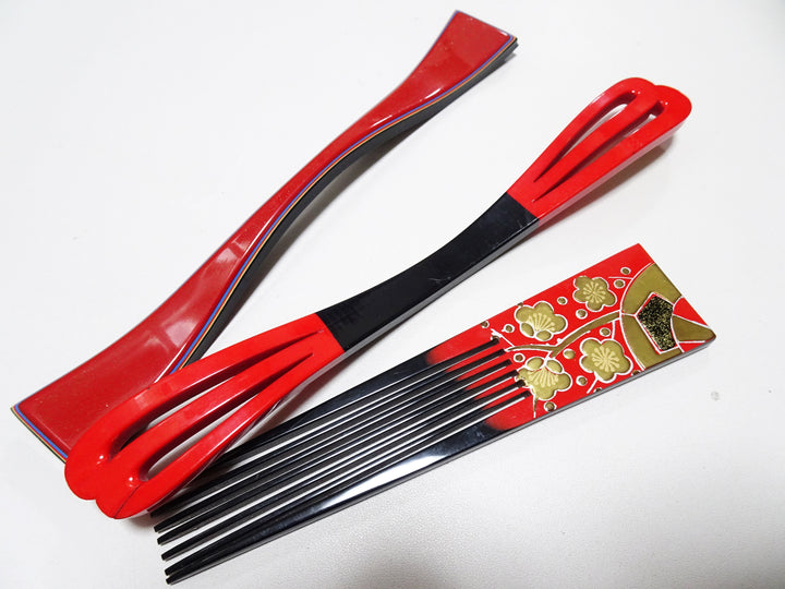 Japanese Vintage  Resin Kanzashi sets Makie 15141