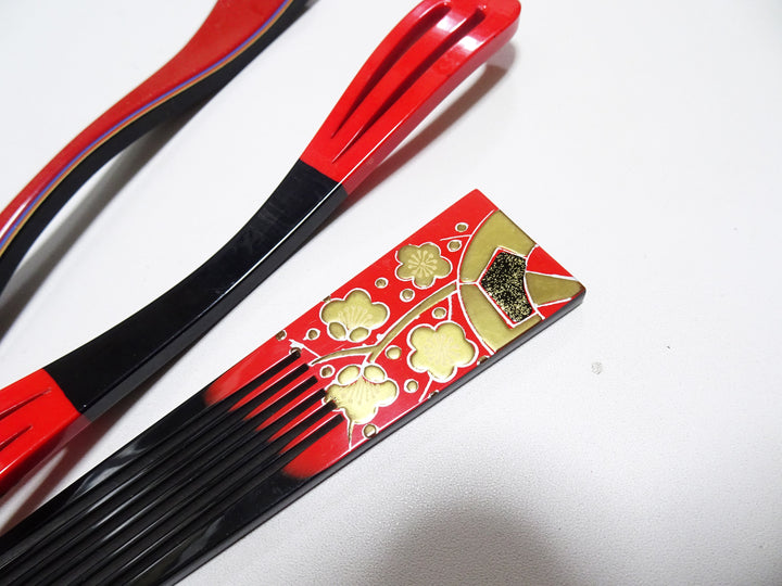 Japanese Vintage  Resin Kanzashi sets Makie 15141