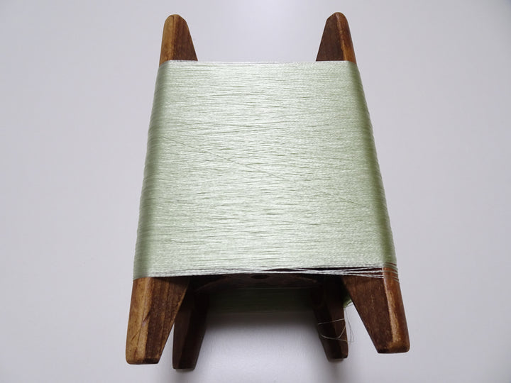 Japanese Vintage Wooden Spool & Silk Thread Embroidery 17999