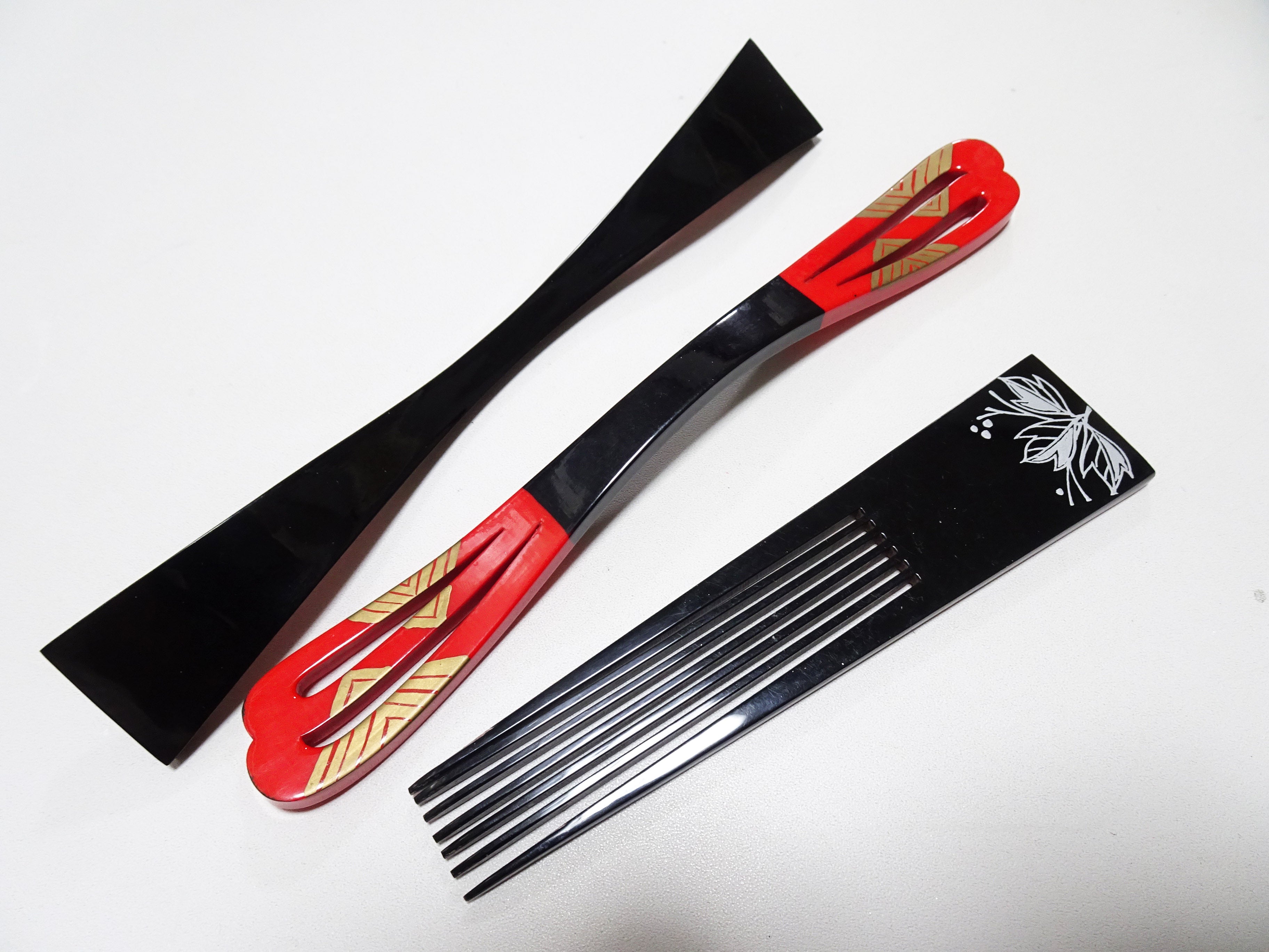 Japanese Vintage  Resin Kanzashi sets Makie 15141