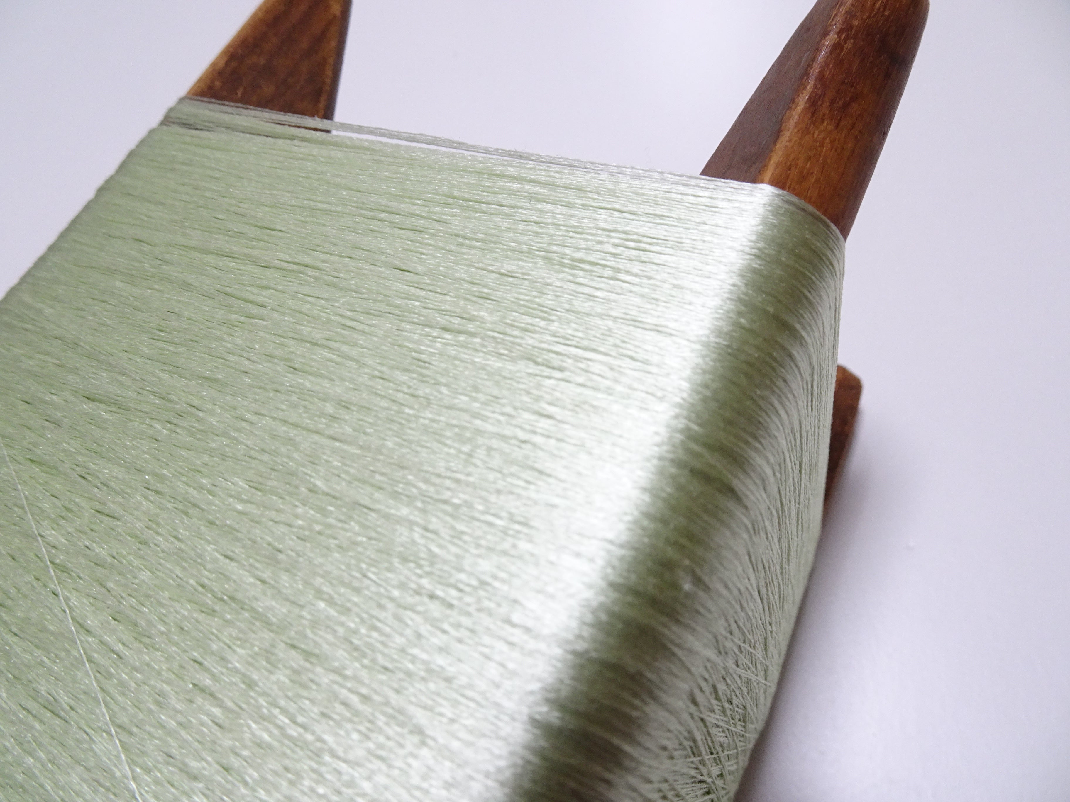 Japanese Vintage Wooden Spool & Silk Thread Embroidery 17999