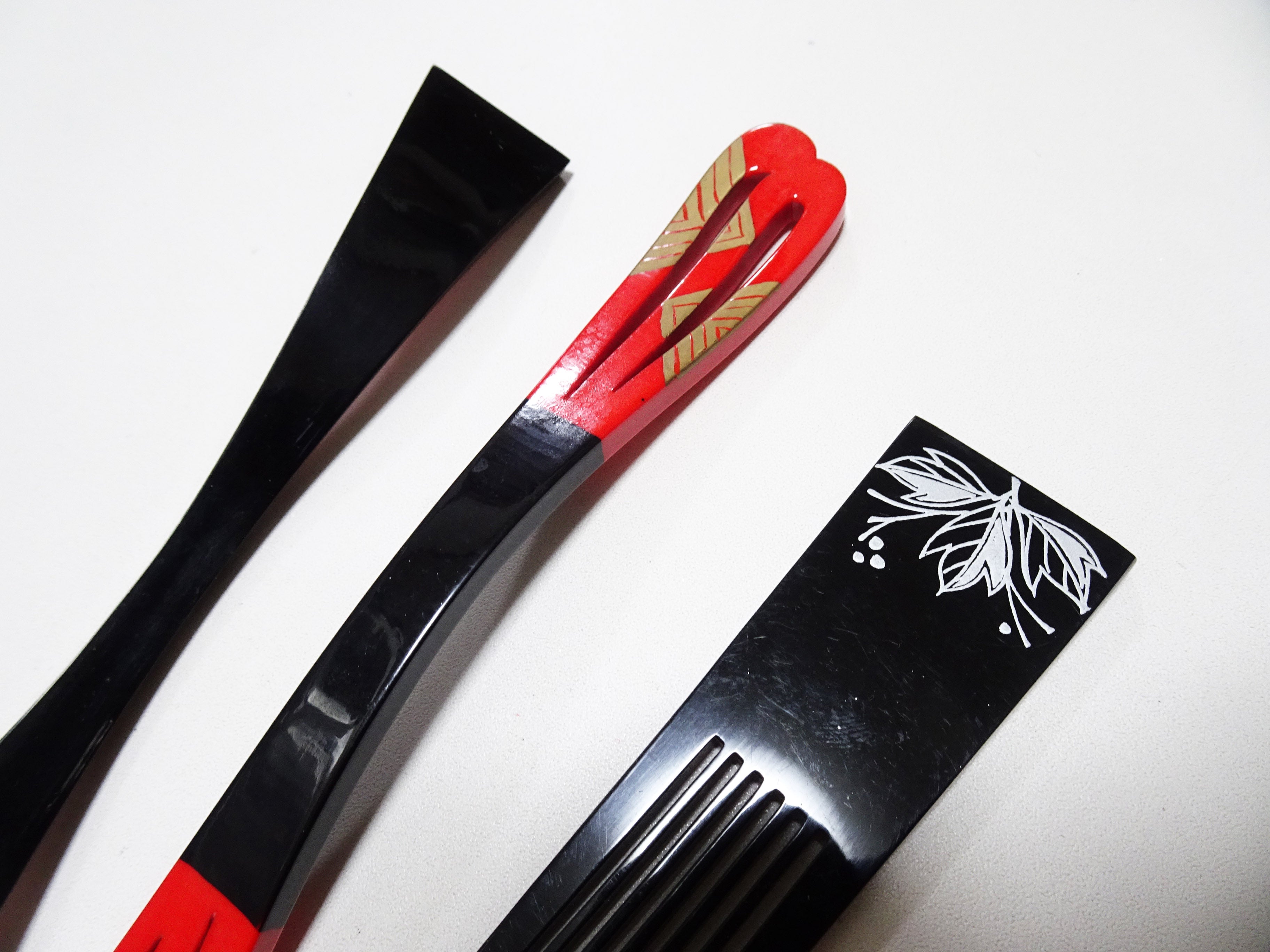 Japanese Vintage  Resin Kanzashi sets Makie 15141