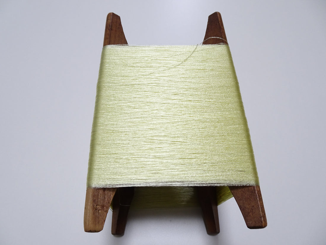 Japanese Vintage Wooden Spool & Silk Thread Embroidery 18000