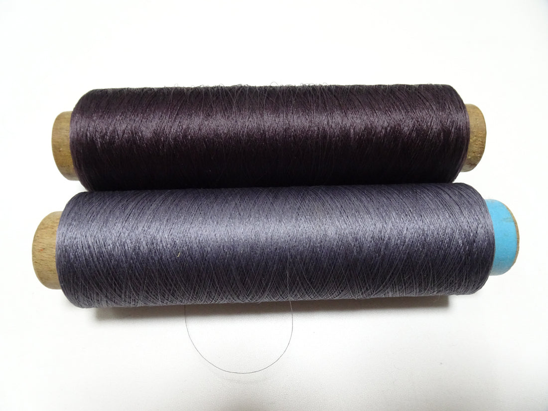 Japanese Vintage Silk Thread & Woodn Spool 2sets Embroidery 18731