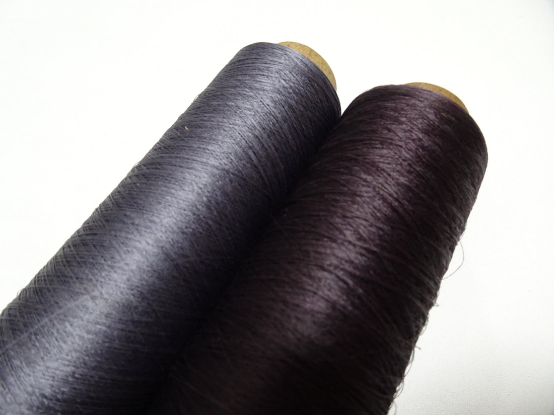 Japanese Vintage Silk Thread & Woodn Spool 2sets Embroidery 18731