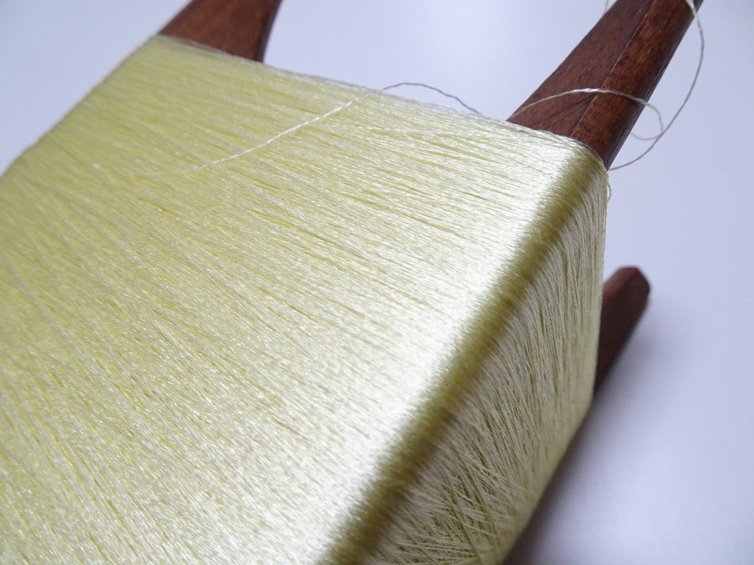 Japanese Vintage Wooden Spool & Silk Thread Embroidery 18000