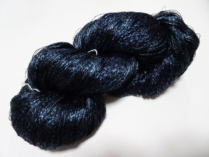 Japanese Vintage Super Rare Indigo Mud Dyeing Kasuri loose Twisted Silk Thread Embroidery & weave 13613