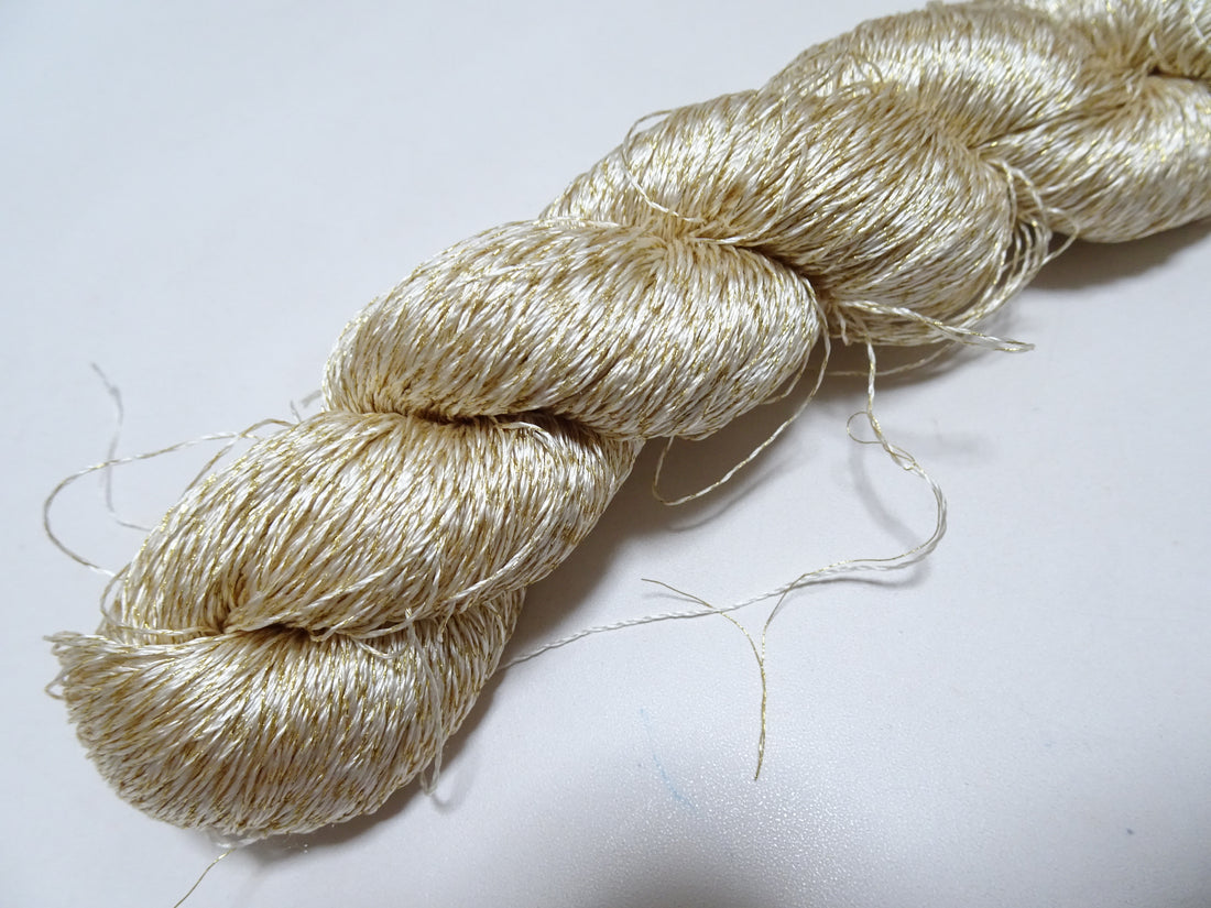 Japanese Vintage High Class Rare Silk Thread Mixture of Gold embroidery 14640