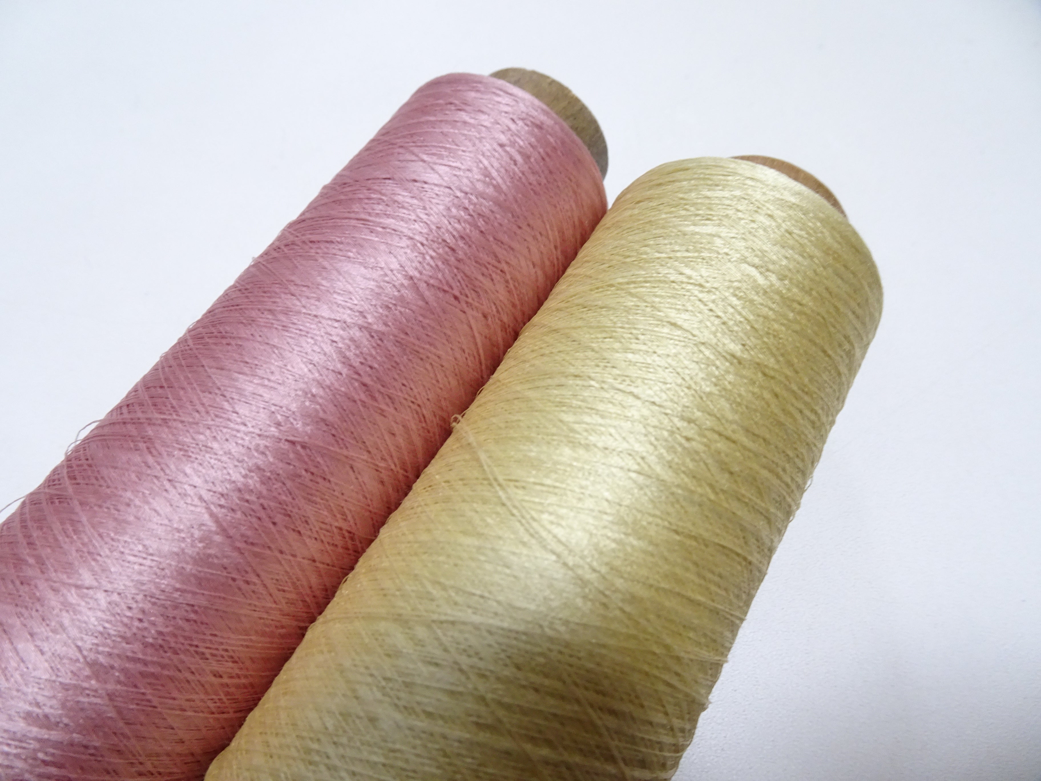 Japanese Vintage Silk Thread & Woodn Spool 2sets Embroidery 18732