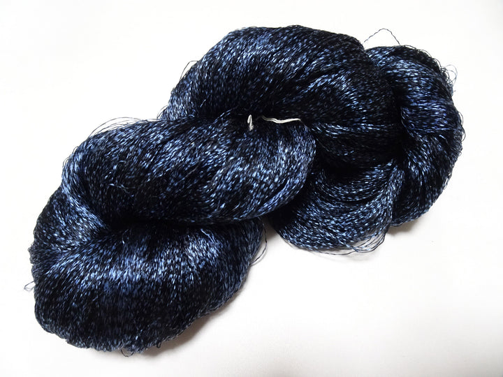 Japanese Vintage Super Rare Indigo Mud Dyeing Kasuri loose Twisted Silk Thread Embroidery & weave 13614