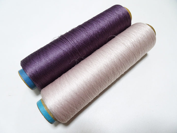 Japanese Vintage Silk Thread & Woodn Spool 2sets Embroidery 18733