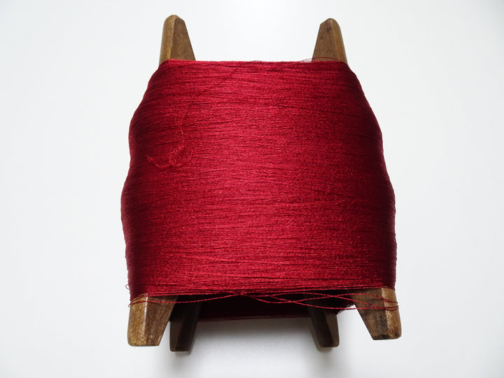 Japanese Vintage Wooden Spool & Silk Thread Embroidery 18002
