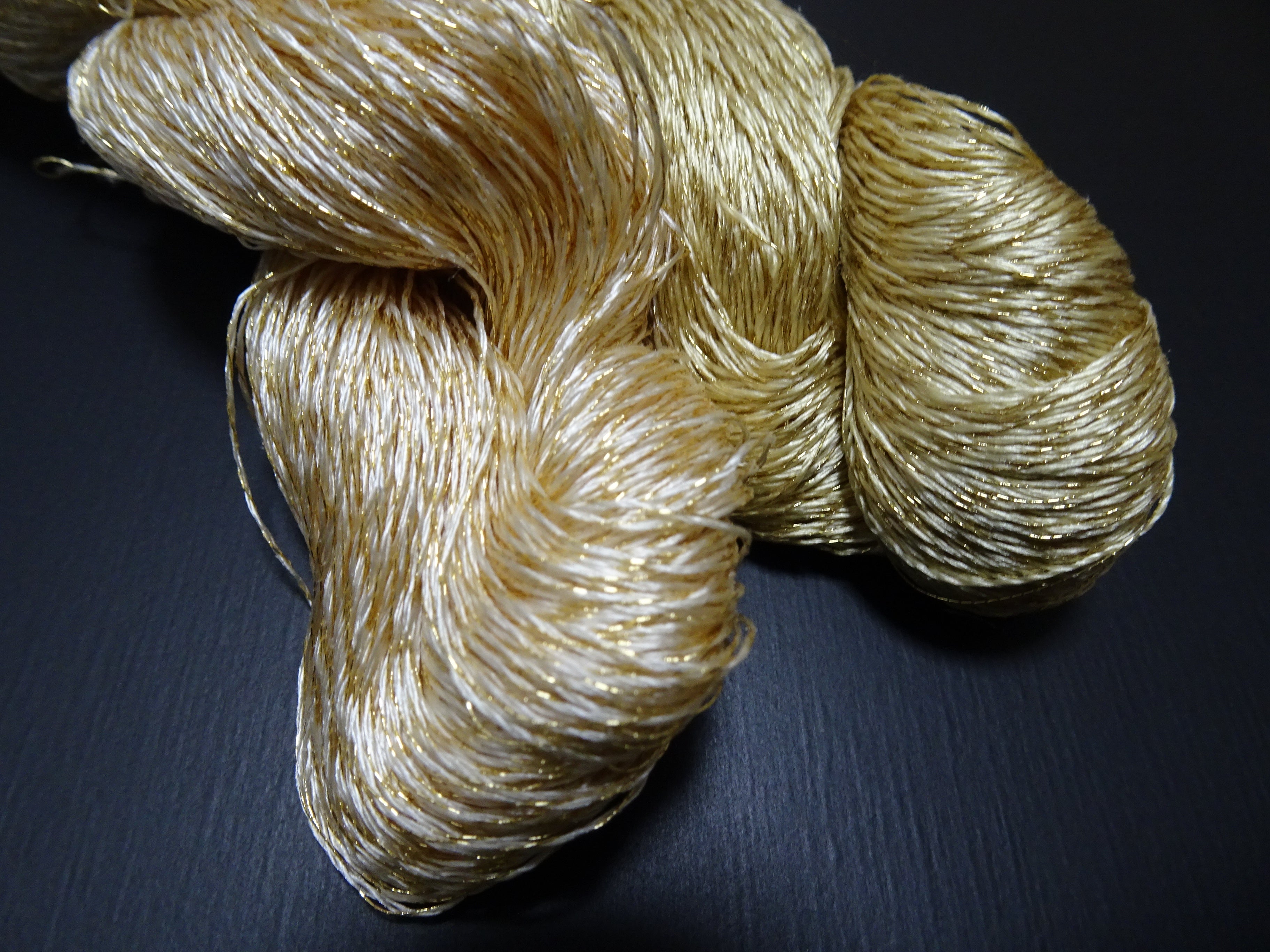 Japanese Vintage High Class Rare Silk Thread 2sets Mixture of Gold embroidery 17848
