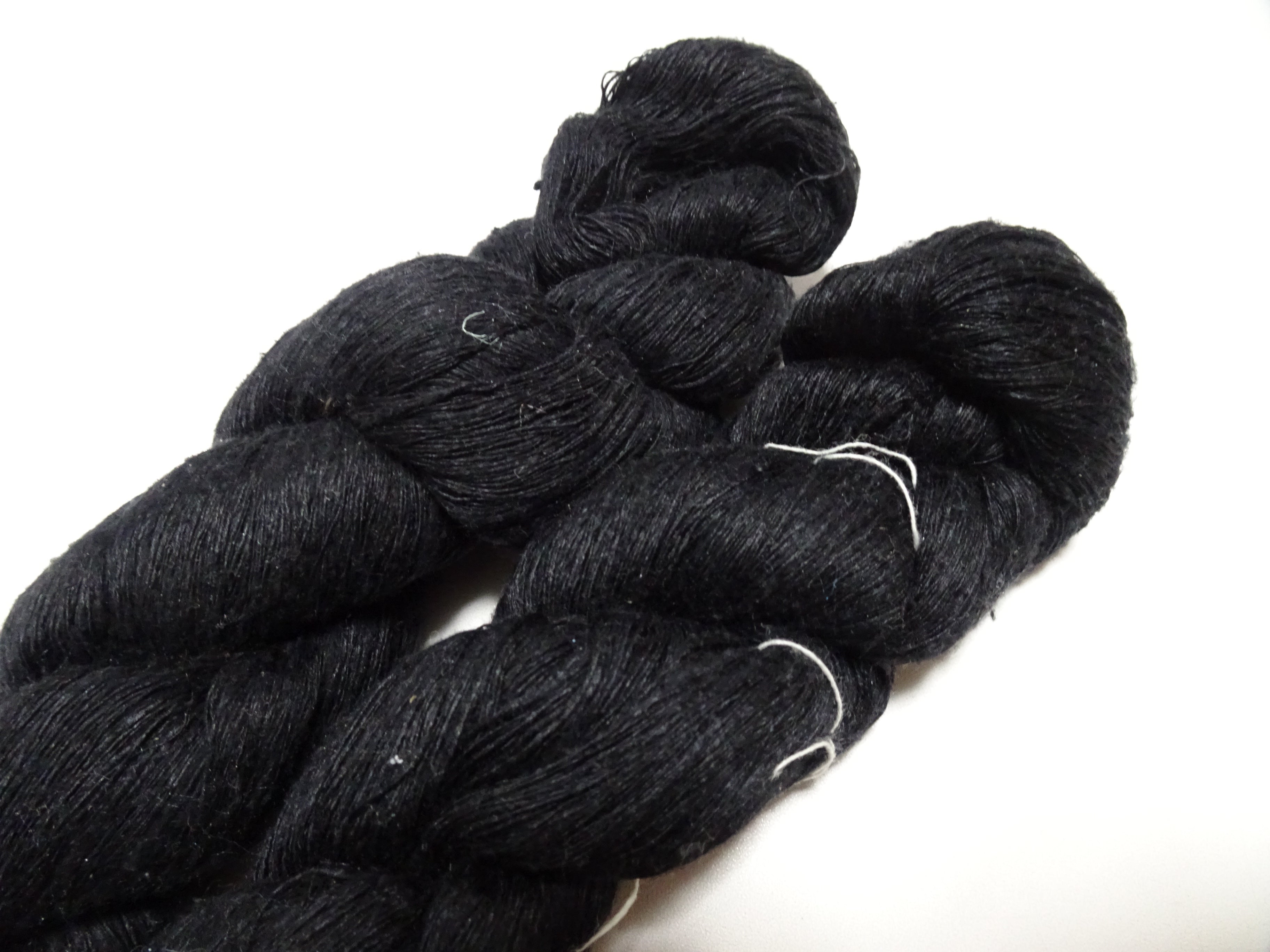 Japanese Vintage Mawata Tsumugi Fine Quality Silk Thread 2sets embroidery & Weave Black 17059