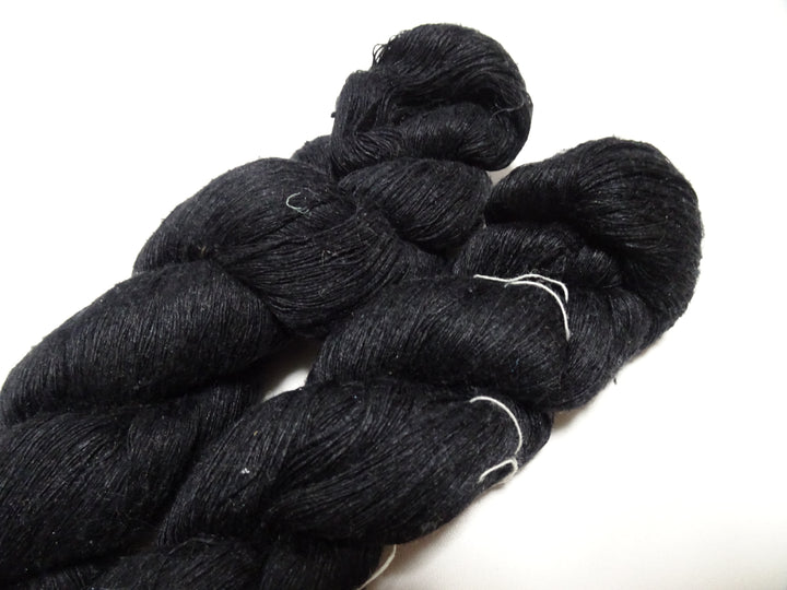 Japanese Vintage Mawata Tsumugi Fine Quality Silk Thread 2sets embroidery & Weave Black 17059