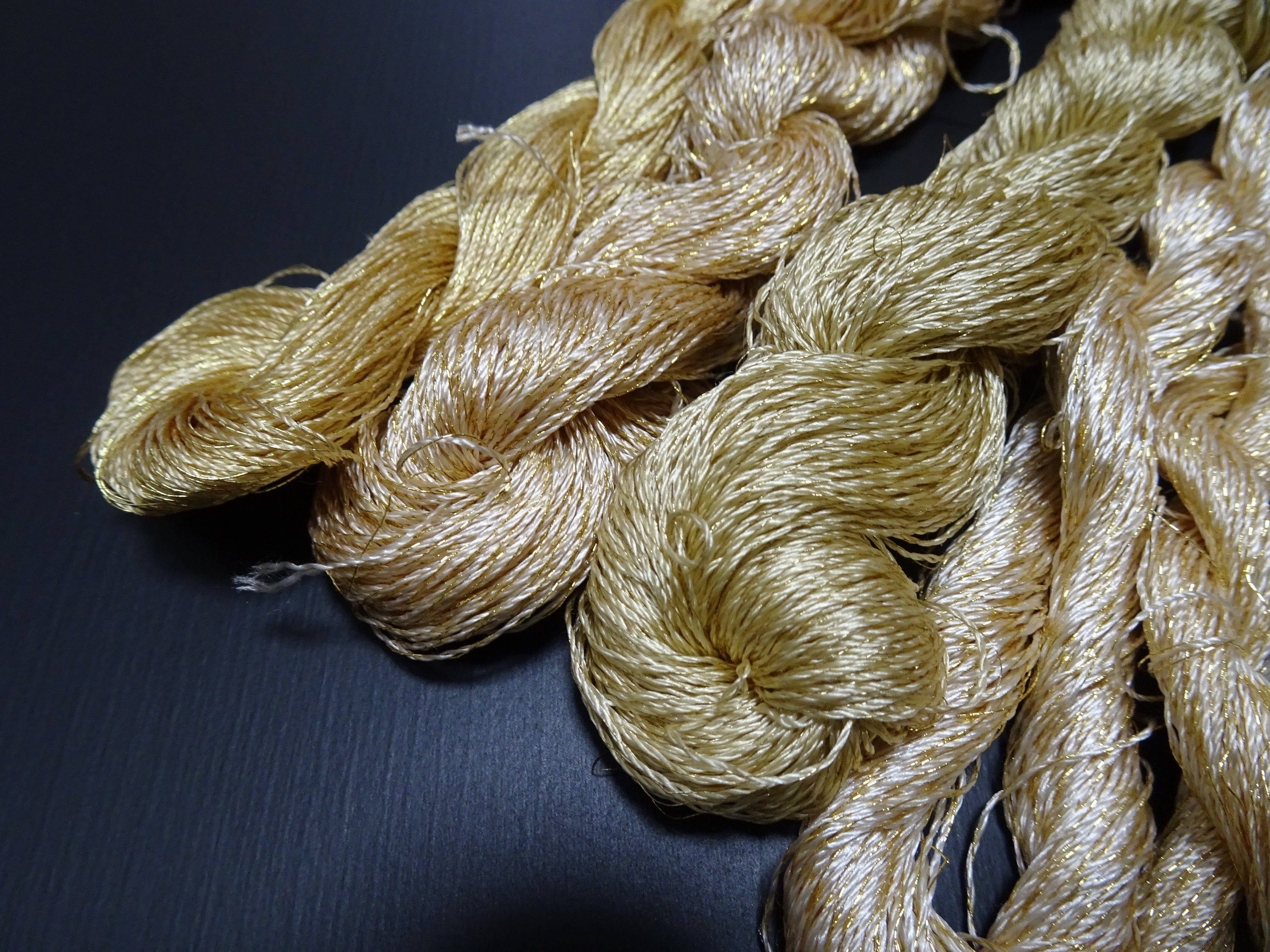 Japanese Vintage High Class Rare Silk Thread 8sets Mixture of Gold embroidery 17849
