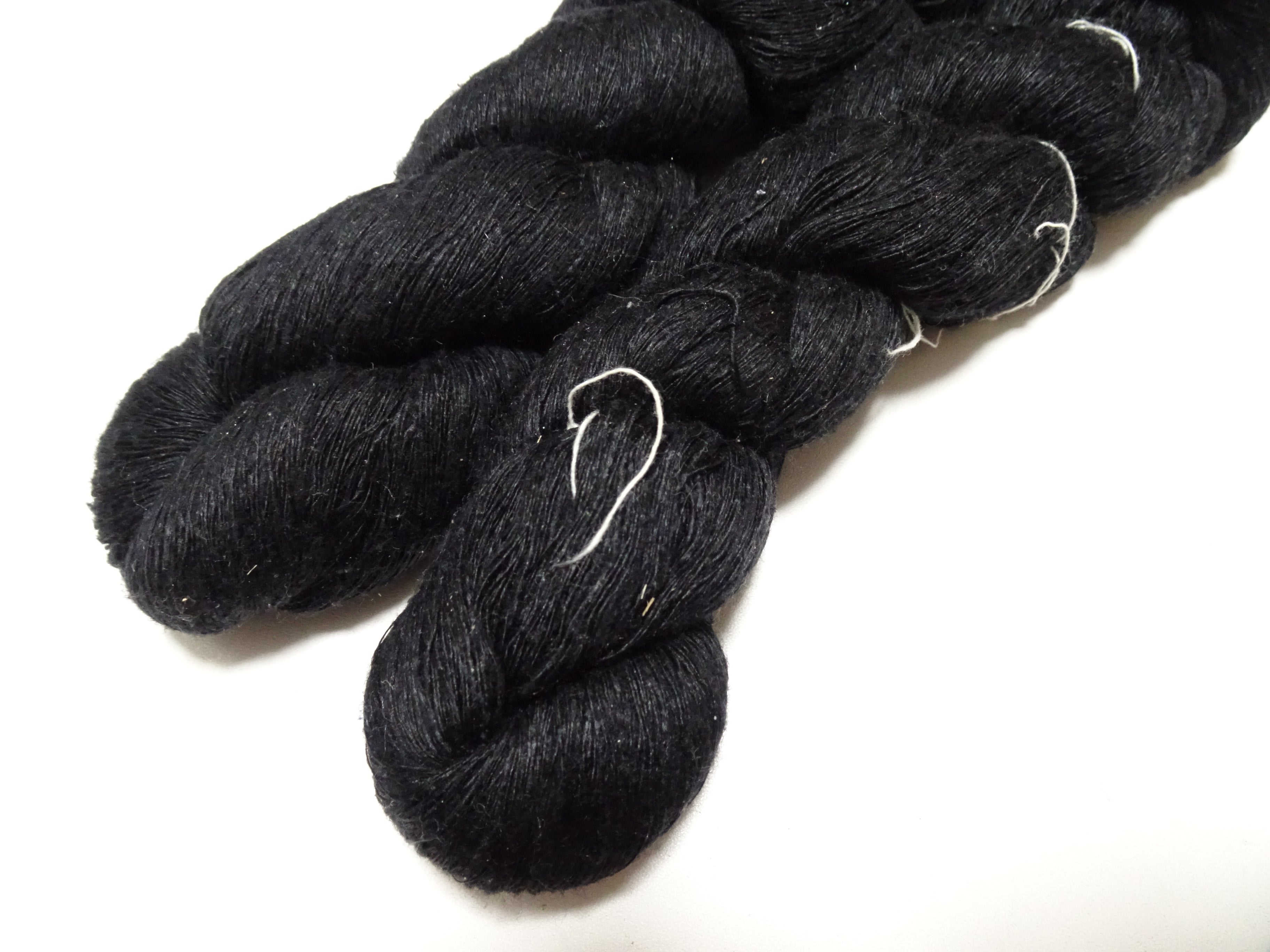 Japanese Vintage Mawata Tsumugi Fine Quality Silk Thread 2sets embroidery & Weave Black 17059