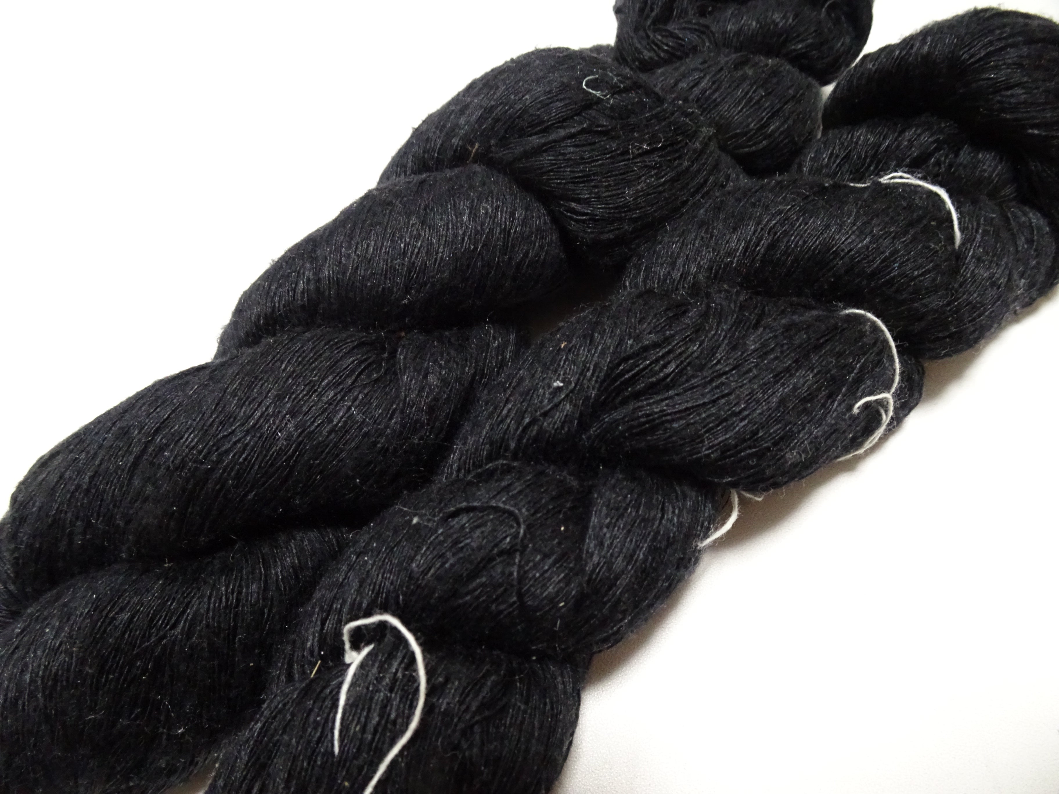 Japanese Vintage Mawata Tsumugi Fine Quality Silk Thread 2sets embroidery & Weave Black 17059