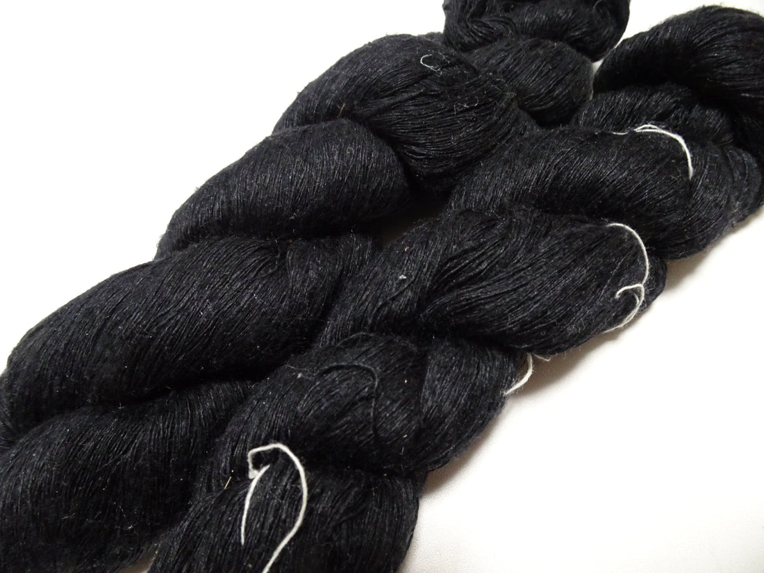 Japanese Vintage Mawata Tsumugi Fine Quality Silk Thread 2sets embroidery & Weave Black 17059