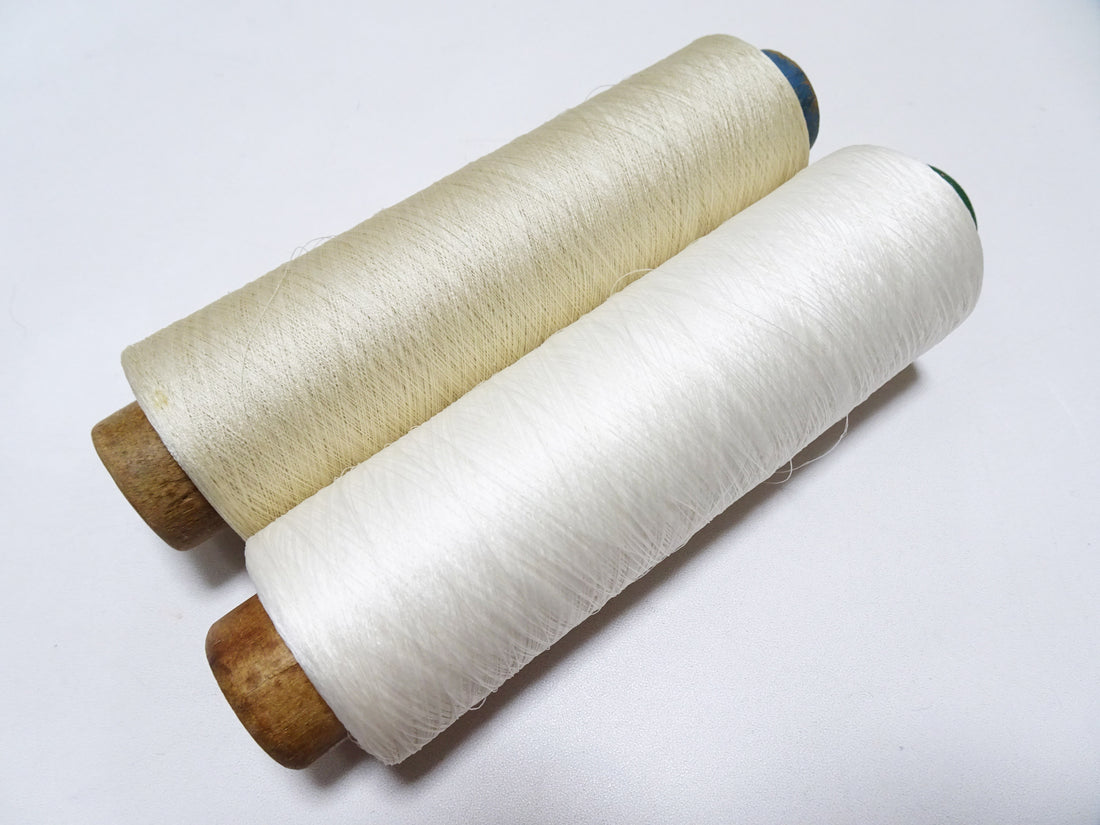 Japanese Vintage Silk Thread & Woodn Spool 2sets Embroidery 18735