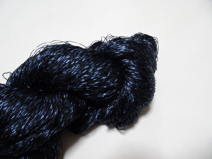 Japanese Vintage Super Rare Indigo Mud Dyeing Kasuri loose Twisted Silk Thread Embroidery & weave 13616