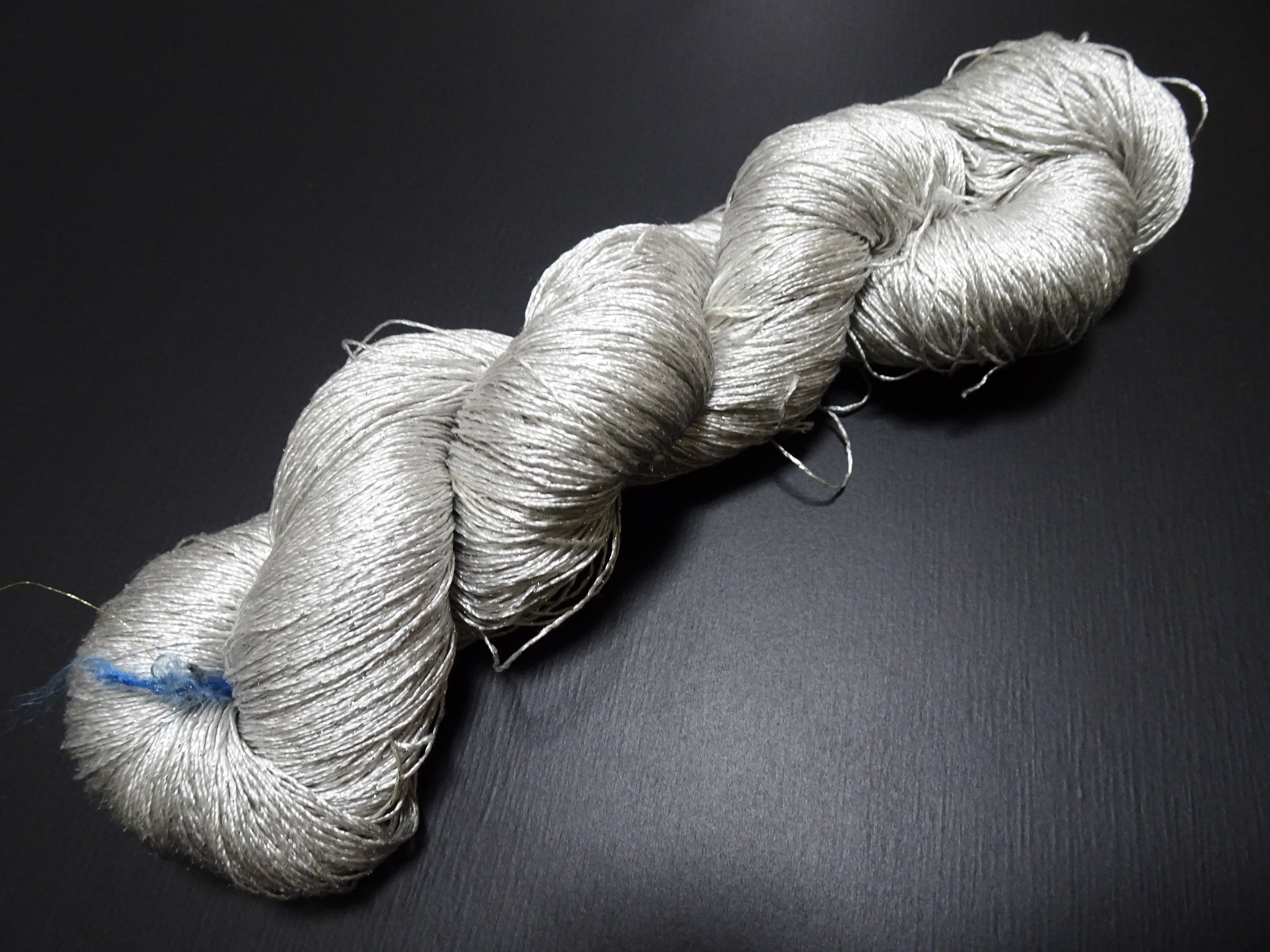 Japanese Vintage High Class Rare Silk Thread Mixture of Silver embroidery 17851