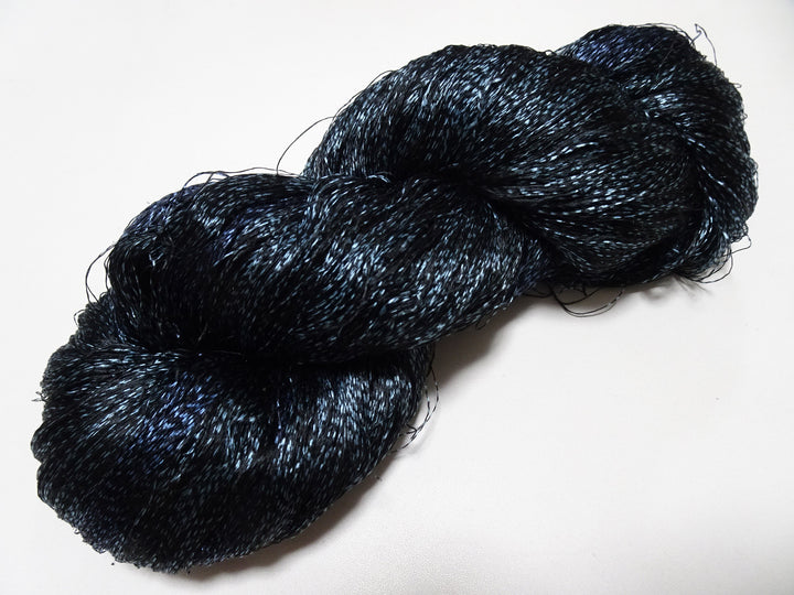 Japanese Vintage Super Rare Indigo Mud Dyeing Kasuri loose Twisted Silk Thread Embroidery & weave 13617